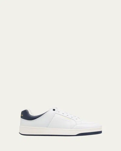 SAINT LAURENT MEN'S SL61 LEATHER LOW-TOP SNEAKERS