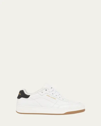 Saint Laurent Men's Sl61 Leather Low-top Sneakers In White