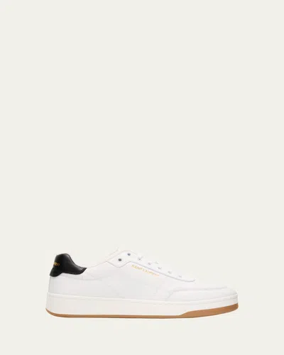 SAINT LAURENT MEN'S SL/61 LEATHER LOW-TOP SNEAKERS