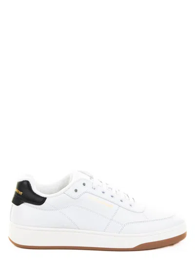 Saint Laurent Men's Sl/61 Leather Sneakers In White
