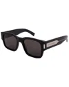 Saint Laurent Black Crystal Black Acetate Sunglasses In Black