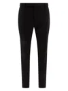 Saint Laurent Wool Slim-fit Tailored Pants In Black