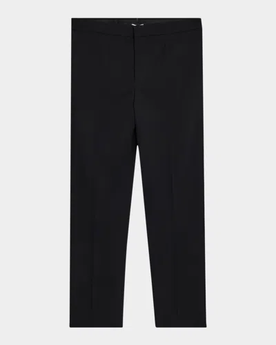 Saint Laurent Pantalon Slim En Gabardine De Laine In Black