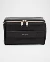 Saint Laurent Men's Small Cube Trousse Leather Toiletry Case In Black