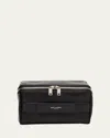 Saint Laurent Men's Small Cube Trousse Leather Toiletry Case In Black