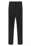 Saint Laurent Black Single Pleat Smoking Pant In Black