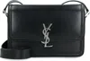 Saint Laurent Men's Solferino Logo Plaque Shoulder Bag In Nero