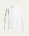 Saint Laurent White Pointed Collar Long Sleeve Shirt In Cotton Man In White