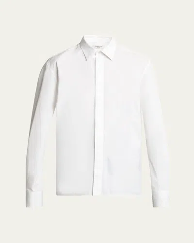 SAINT LAURENT MEN'S SOLID COTTON SPORT SHIRT