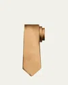 Saint Laurent Men's Solid Silk Satin Tie In Brown