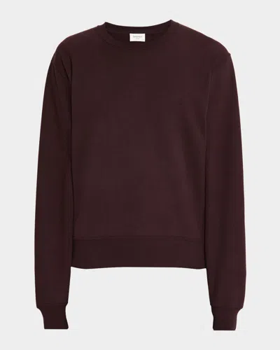 Saint Laurent Men's Solid Terry Sweater In Purple