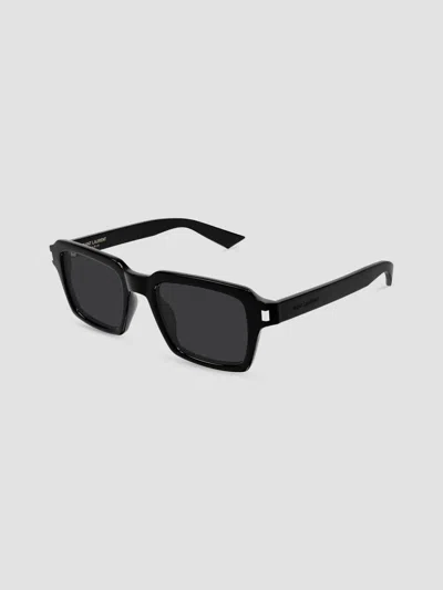 Saint Laurent Men's Squared Recycled Acetate Sunglasses In Black