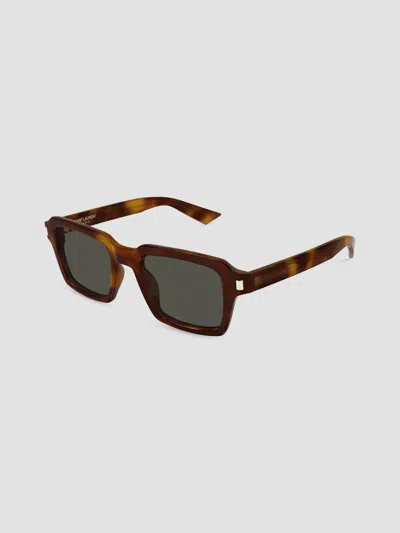 Saint Laurent Men's Squared Recycled Acetate Sunglasses In Multi