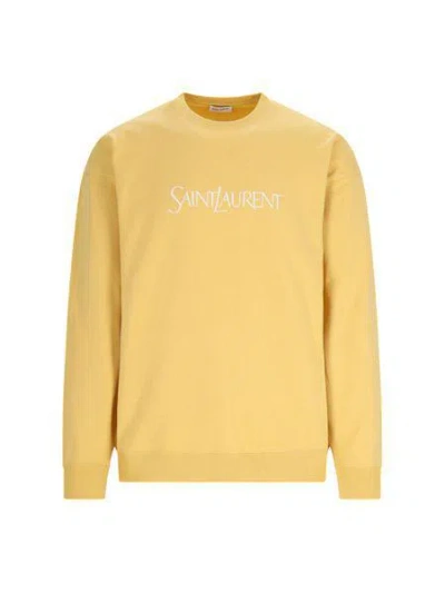 Saint Laurent Men's Ss24 Yellow And Orange Cotton Sweatshirt
