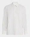 Saint Laurent Men's Striped Chemise In White