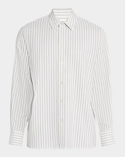 Saint Laurent Men's Striped Chemise In White
