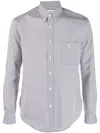 Saint Laurent Men's Striped Cotton Shirt In Blanc Encre
