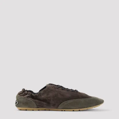 Saint Laurent Men's Suede Low-top Sneakers In Brown
