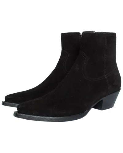 Pre-owned Saint Laurent Men's Suede Lukas Bootie (authentic Pre-loved) In Black