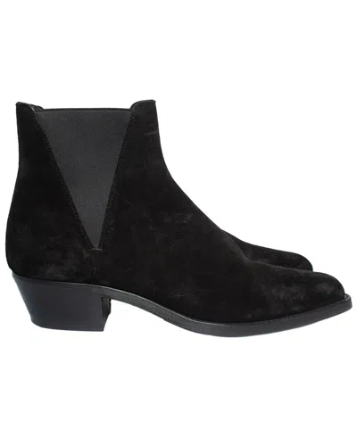 Pre-owned Saint Laurent Men's Suede Paris Dakota Suede Chelsea Boot (authentic Pre-loved) In Black