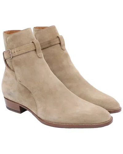 Saint Laurent Men's Suede Wyatt Jodhpur Boot (authentic Pre-loved) In Gold