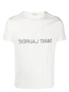 Saint Laurent Reverse Logo T-shirt 'naturel/noir' In Naturblack