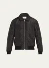 Saint Laurent Men's Taffeta Shirt-collar Bomber Jacket In Nero