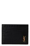Saint Laurent Men 'tiny Cassandre' Card Holder In Black