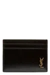 Saint Laurent Tiny Cassandre Card Holder Wallets Black In Black