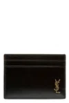 Saint Laurent Initials Side Logo Card Holder In Black