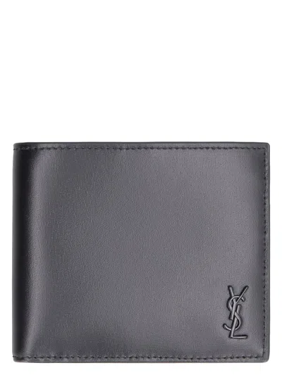 SAINT LAURENT MEN'S TINY CASSANDRE EAST/WEST WALLET