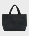 SAINT LAURENT MEN'S TONAL LOGO RAFFIA TOTE BAG