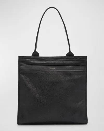 Saint Laurent Men's Tote Bag In Leather In Nero