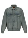 Saint Laurent Trucker Puffer Jackets Blue In Blue