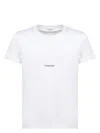 Saint Laurent Logo-print Cotton T-shirt In White