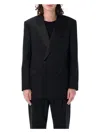 Saint Laurent Wool Gabardine Blazer In Black