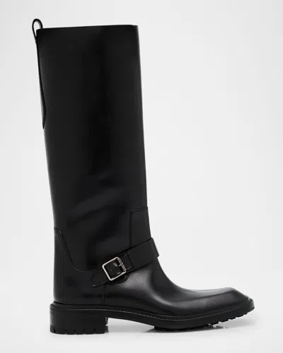 Saint Laurent Men's Vadim Smooth Calfskin Rubber-sole High Boots In Black