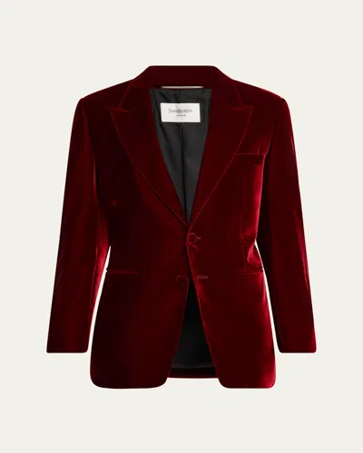 Saint Laurent Men's Velour Sport Coat In Rosa-multi