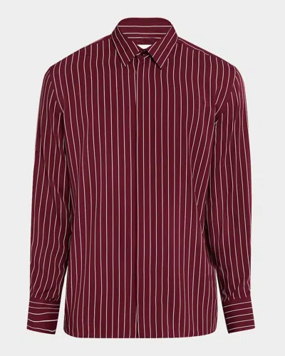 Saint Laurent Bordeaux Clothing Shirts In Red