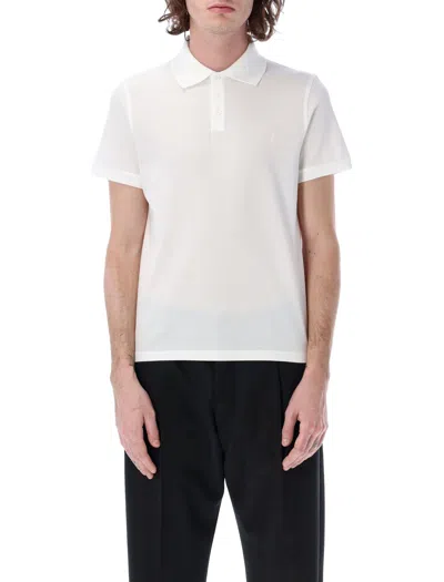 Saint Laurent Man Polo Shirt White Size Xxl Cotton In White