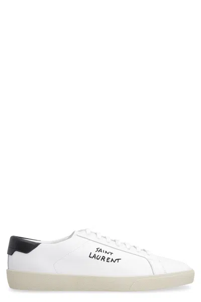 Saint Laurent Men's White Leather Sneakers For Fw22