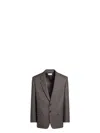 Saint Laurent Brown Single-breasted Jacket In Wool Men