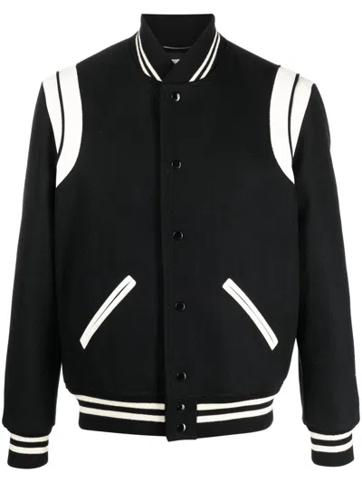 SAINT LAURENT MEN'S WOOL BOMBER JACKET