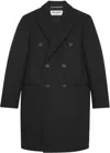 Saint Laurent Paris Men Cappotto Doppiopetto In Lana In Black
