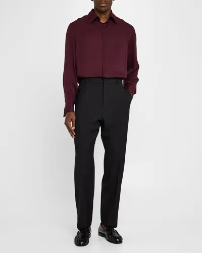 Saint Laurent Men's Wool Gabardine Pants In Nero