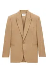 Saint Laurent Paris Men Wool Gabardine Single-breasted Jacket In Nude & Neutrals