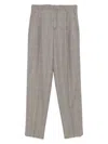 Saint Laurent Prince Of Wales Checked Trousers In Neutral