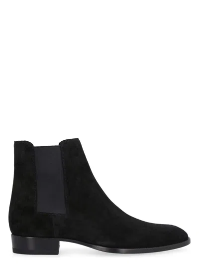 SAINT LAURENT MEN'S WYATT 30 SUEDE ANKLE BOOT