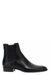 Saint Laurent Leather Wyatt Chelsea Boots In Black