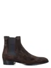 Saint Laurent Wyatt Chelsea Boots In Moro